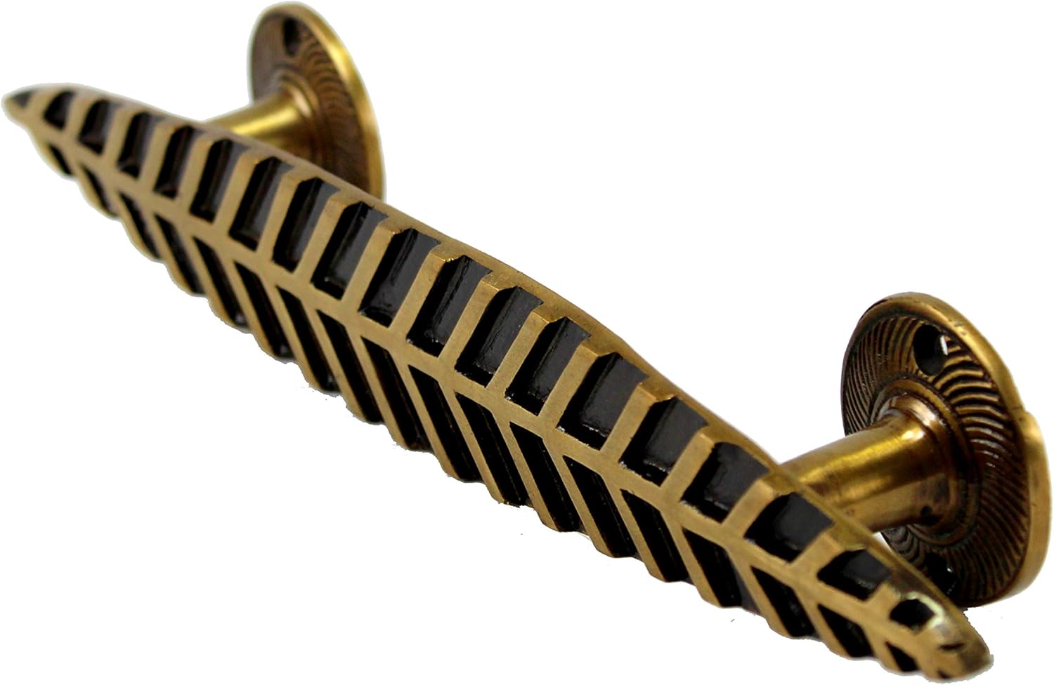 Size 1.75x 1.6 x 12 eSplanade Brass Designer Handle | Home Decor | Door Decor | Brass Door Pulls (Leaf)